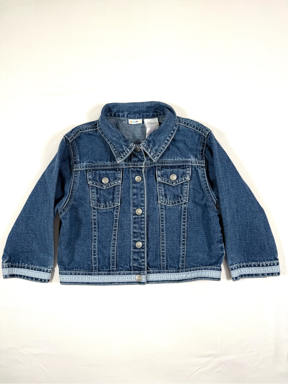 VINTAGE GYMBOREE Girls Forget Me Not Denim Trucker Jacket 3T Y2K Cottagecore 90s